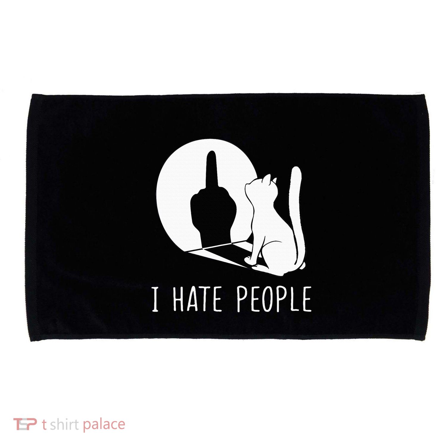 Grumpy Kitten Cats I Dont Like People Cat Microfiber Hand Towel