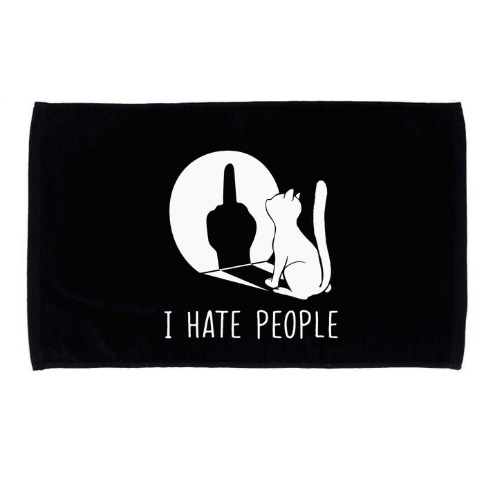 Grumpy Kitten Cats I Dont Like People Cat Microfiber Hand Towel