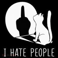 Grumpy Kitten Cats I Dont Like People Cat Cropped Pullover Crew