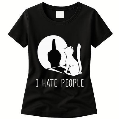 Grumpy Kitten Cats I Dont Like People Cat Womens T-Shirt