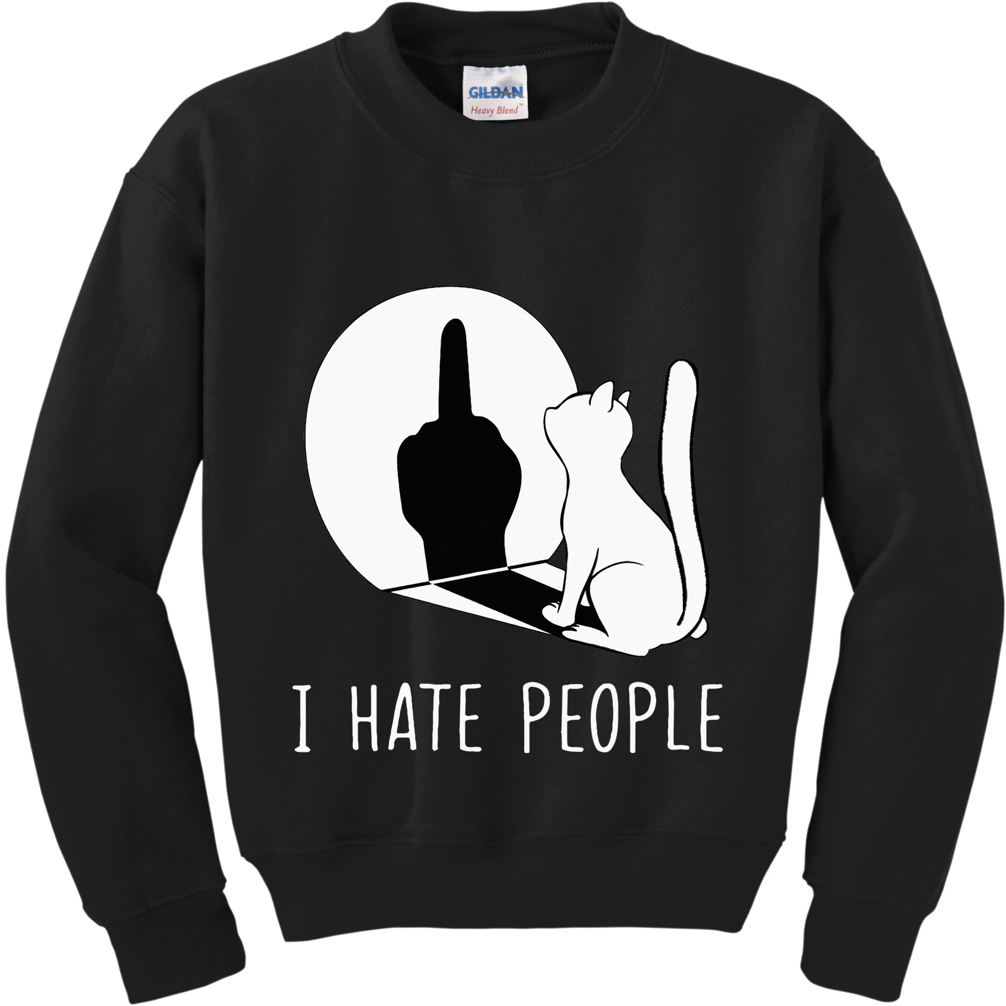 Grumpy Kitten Cats I Dont Like People Cat Kids Sweatshirt