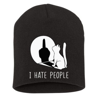 Grumpy Kitten Cats I Dont Like People Cat Short Acrylic Beanie
