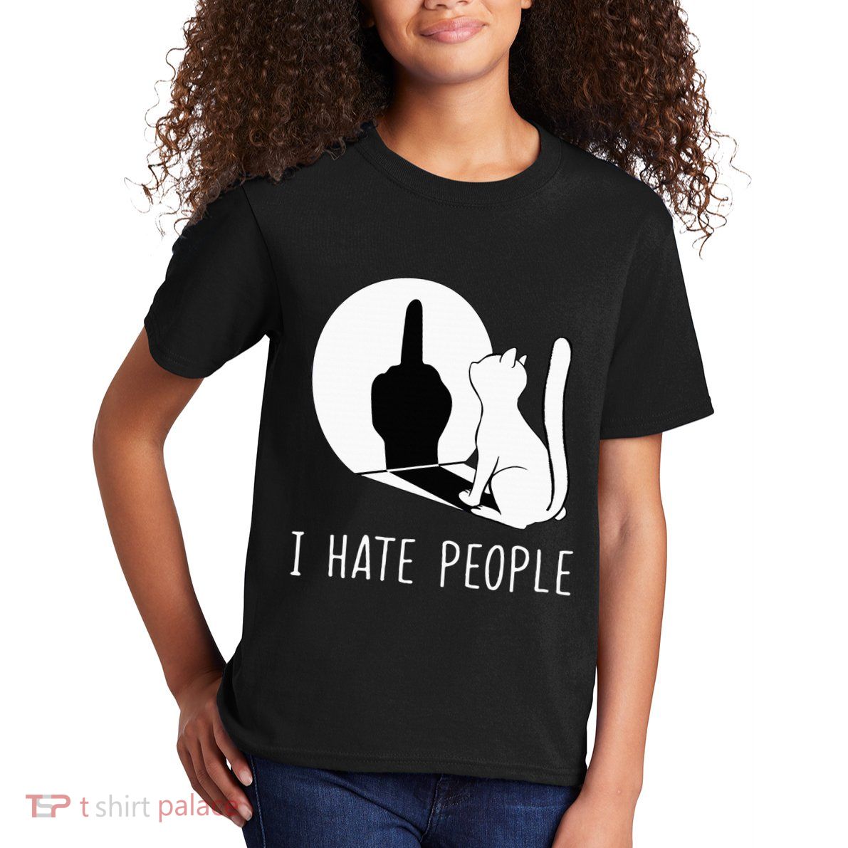 Grumpy Kitten Cats I Dont Like People Cat Kids T-Shirt