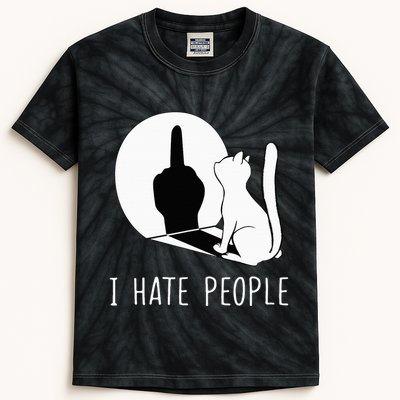 Grumpy Kitten Cats I Dont Like People Cat Kids Tie-Dye T-Shirt