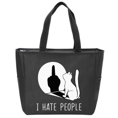 Grumpy Kitten Cats I Dont Like People Cat Zip Tote Bag