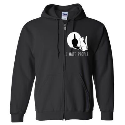 Grumpy Kitten Cats I Dont Like People Cat Full Zip Hoodie