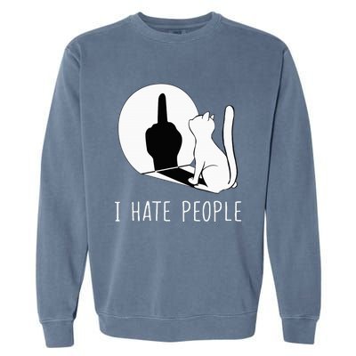 Grumpy Kitten Cats I Dont Like People Cat Garment-Dyed Sweatshirt