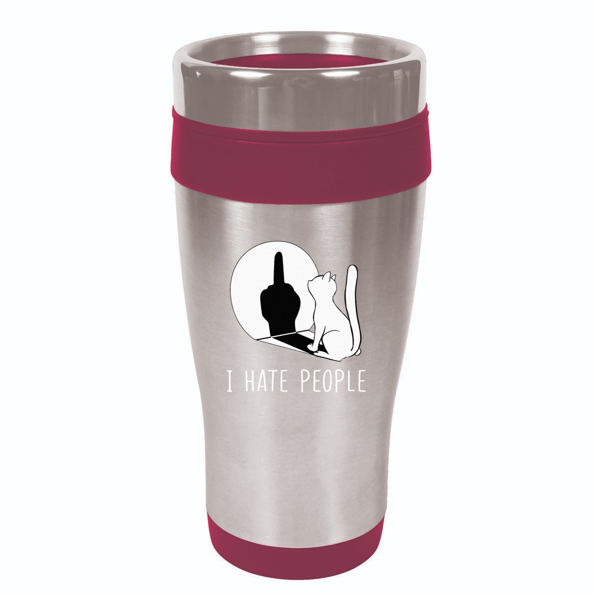Grumpy Kitten Cats I Dont Like People Cat 16oz Travel Tumbler