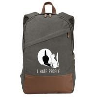 Grumpy Kitten Cats I Dont Like People Cat Cotton Canvas Backpack