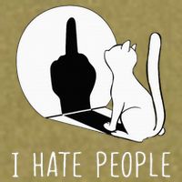 Grumpy Kitten Cats I Dont Like People Cat Garment-Dyed Women's Muscle Tee