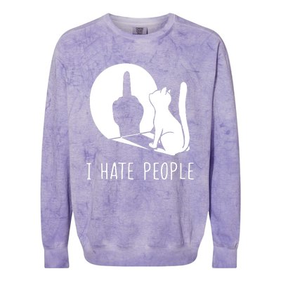 Grumpy Kitten Cats I Dont Like People Cat I Hate People Cat Colorblast Crewneck Sweatshirt