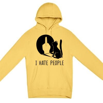 Grumpy Kitten Cats I Dont Like People Cat I Hate People Cat Premium Pullover Hoodie