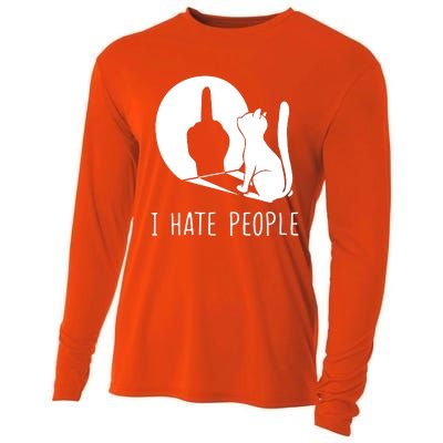 Grumpy Kitten Cats I Dont Like People Cat I Hate People Cat Cooling Performance Long Sleeve Crew