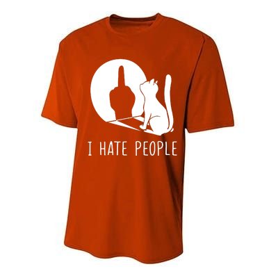 Grumpy Kitten Cats I Dont Like People Cat I Hate People Cat Performance Sprint T-Shirt