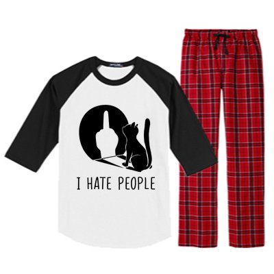 Grumpy Kitten Cats I Dont Like People Cat I Hate People Cat Raglan Sleeve Pajama Set