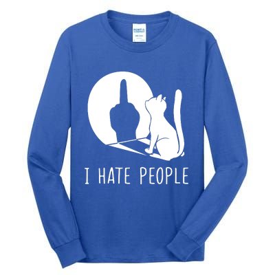 Grumpy Kitten Cats I Dont Like People Cat I Hate People Cat Tall Long Sleeve T-Shirt