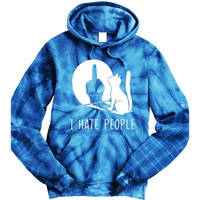 Grumpy Kitten Cats I Dont Like People Cat I Hate People Cat Tie Dye Hoodie