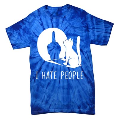 Grumpy Kitten Cats I Dont Like People Cat I Hate People Cat Tie-Dye T-Shirt