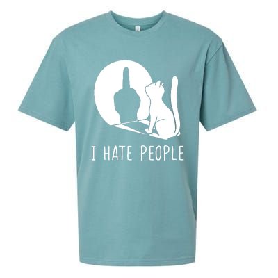 Grumpy Kitten Cats I Dont Like People Cat I Hate People Cat Sueded Cloud Jersey T-Shirt