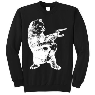 Gunslinger Kitty Cat Gun Cat Sweatshirt
