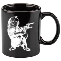 Gunslinger Kitty Cat Gun Cat 11oz C Handle Ceramic Mug