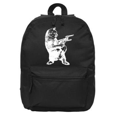 Gunslinger Kitty Cat Gun Cat 16 in Basic Backpack