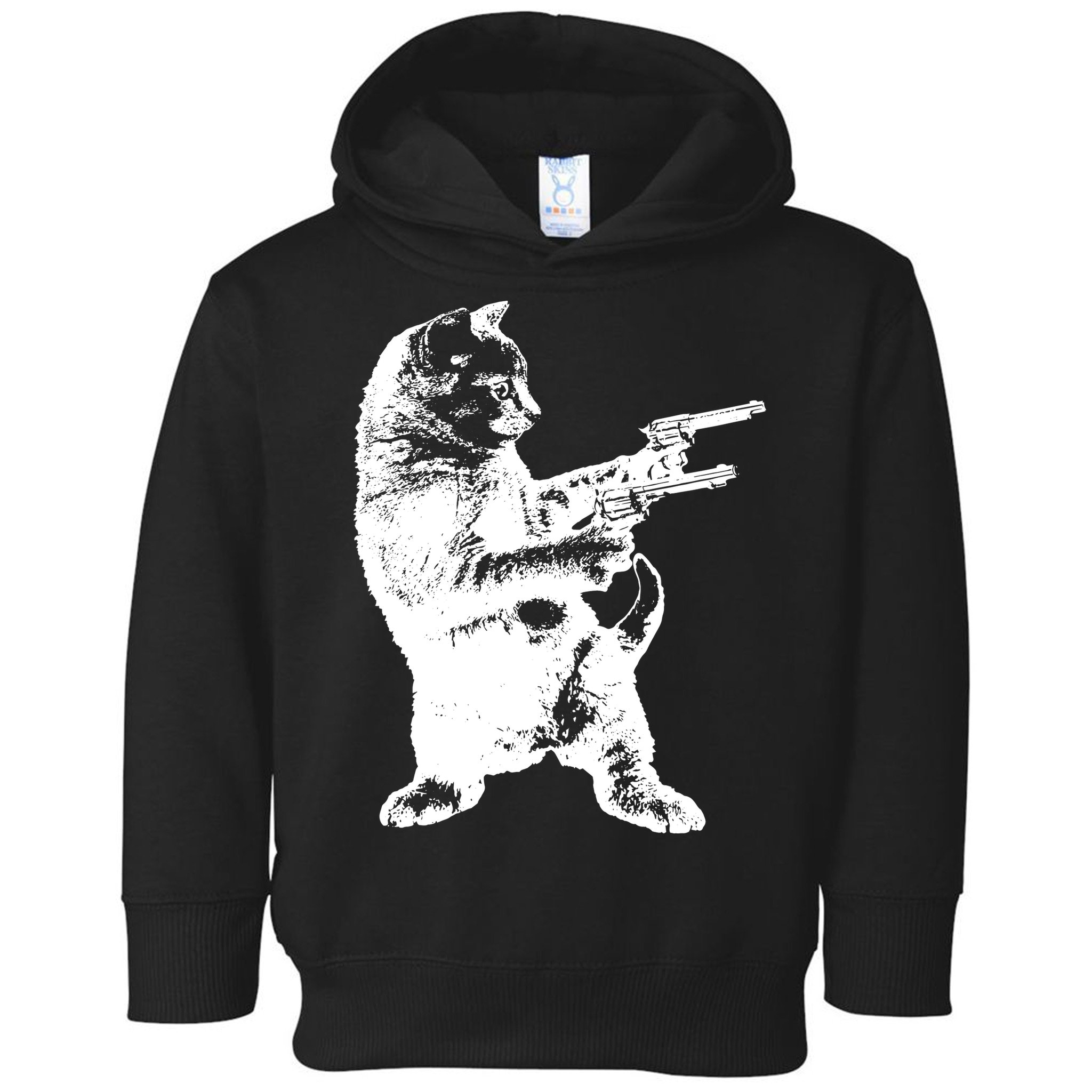 Gunslinger Kitty Cat Gun Cat Toddler Hoodie