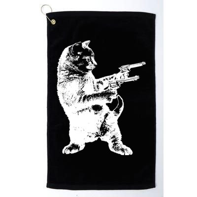 Gunslinger Kitty Cat Gun Cat Golf Towel