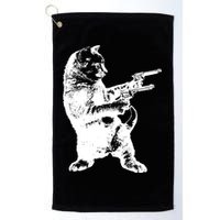 Gunslinger Kitty Cat Gun Cat Golf Towel