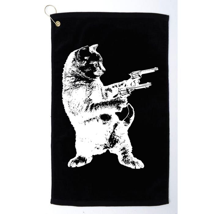 Gunslinger Kitty Cat Gun Cat Golf Towel