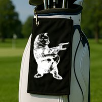 Gunslinger Kitty Cat Gun Cat Golf Towel