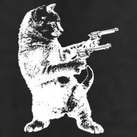 Gunslinger Kitty Cat Gun Cat Golf Towel