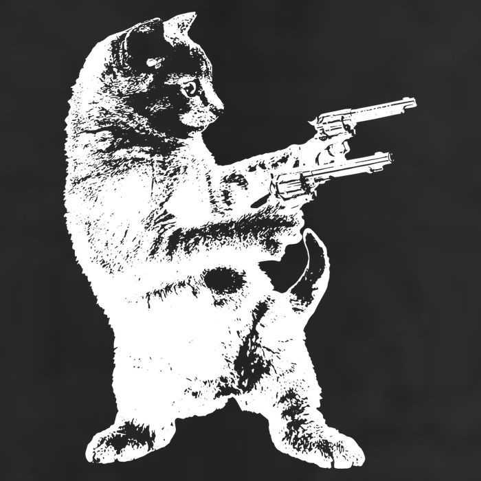 Gunslinger Kitty Cat Gun Cat Golf Towel