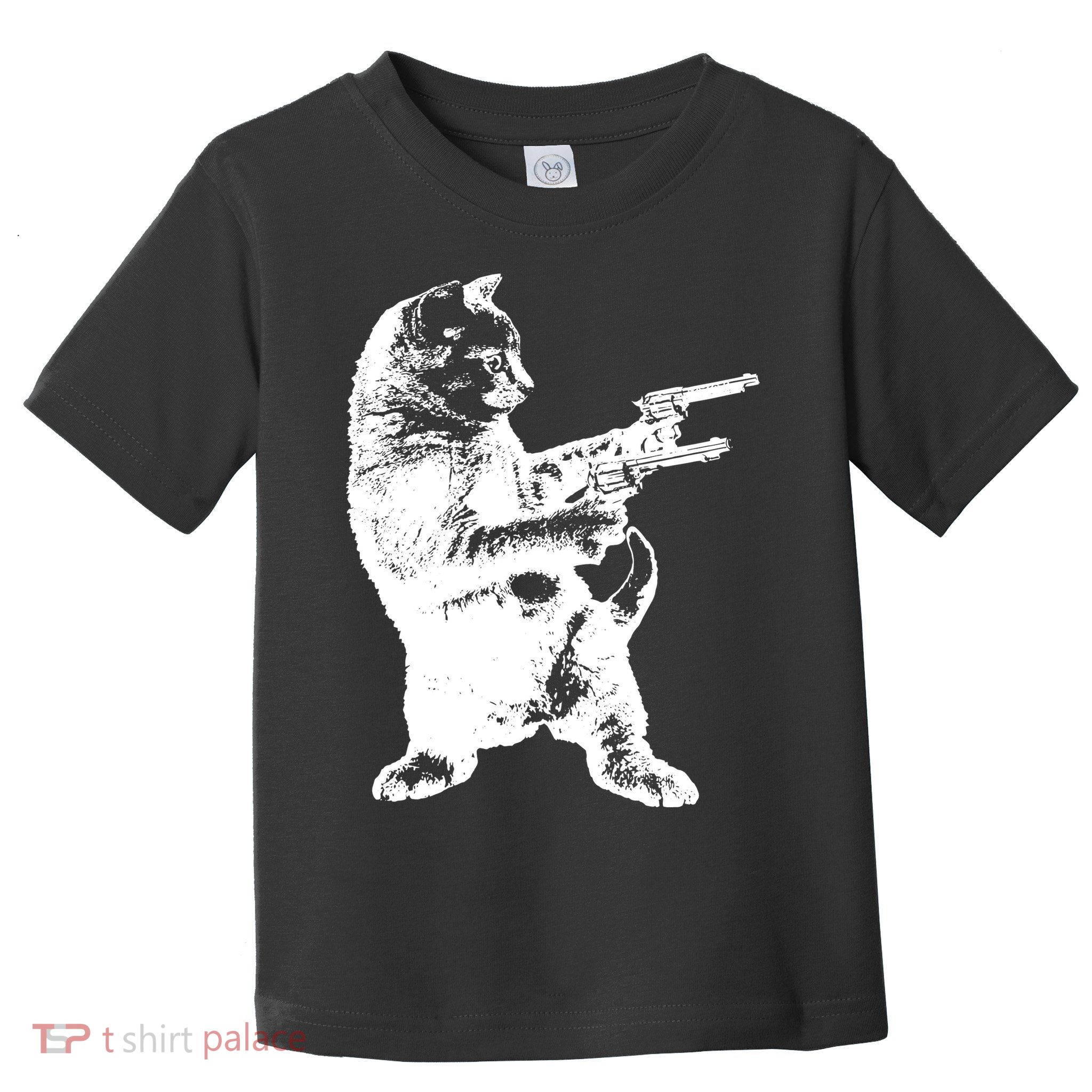 Gunslinger Kitty Cat Gun Cat Toddler T-Shirt