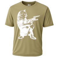 Gunslinger Kitty Cat Gun Cat Cooling Performance Crew T-Shirt