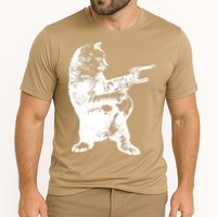 Gunslinger Kitty Cat Gun Cat Cooling Performance Crew T-Shirt