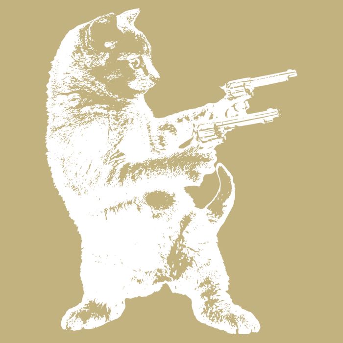 Gunslinger Kitty Cat Gun Cat Cooling Performance Crew T-Shirt