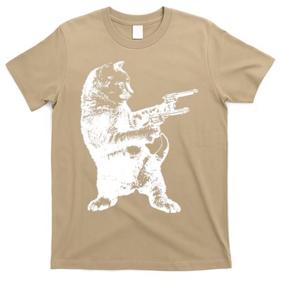 Gunslinger Kitty Cat Gun Cat T-Shirt