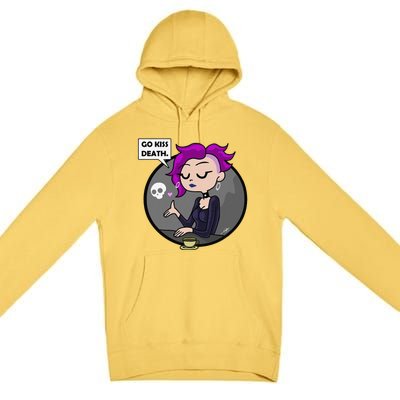 Go Kiss Death Germaine (Foamy The Squirrel) Premium Pullover Hoodie