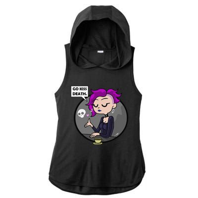 Go Kiss Death Germaine (Foamy The Squirrel) Ladies PosiCharge Tri-Blend Wicking Draft Hoodie Tank