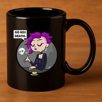 Go Kiss Death Germaine (Foamy The Squirrel) 11oz C Handle Ceramic Mug