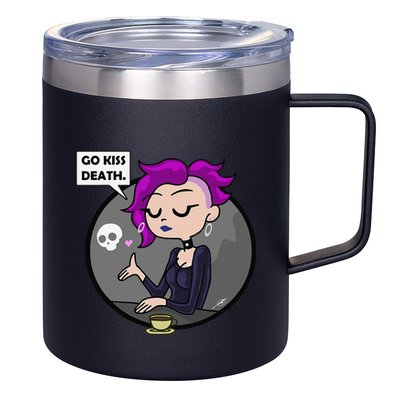 Go Kiss Death Germaine (Foamy The Squirrel) 12oz Stainless Steel Coffee Mug