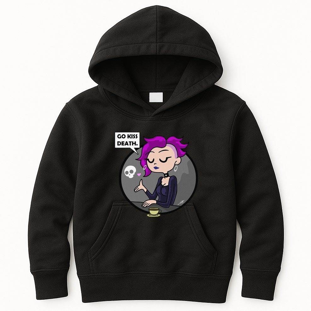 Go Kiss Death Germaine (Foamy The Squirrel) Kids Hoodie
