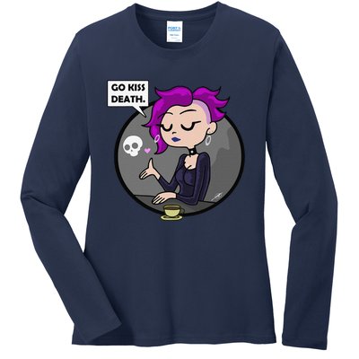 Go Kiss Death Germaine (Foamy The Squirrel) Ladies Long Sleeve Shirt