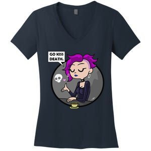 Go Kiss Death Germaine (Foamy The Squirrel) Women's V-Neck T-Shirt