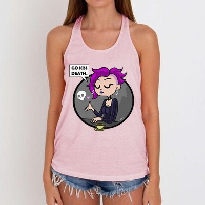 Go Kiss Death Germaine (Foamy The Squirrel) Women's Knotted Racerback Tank