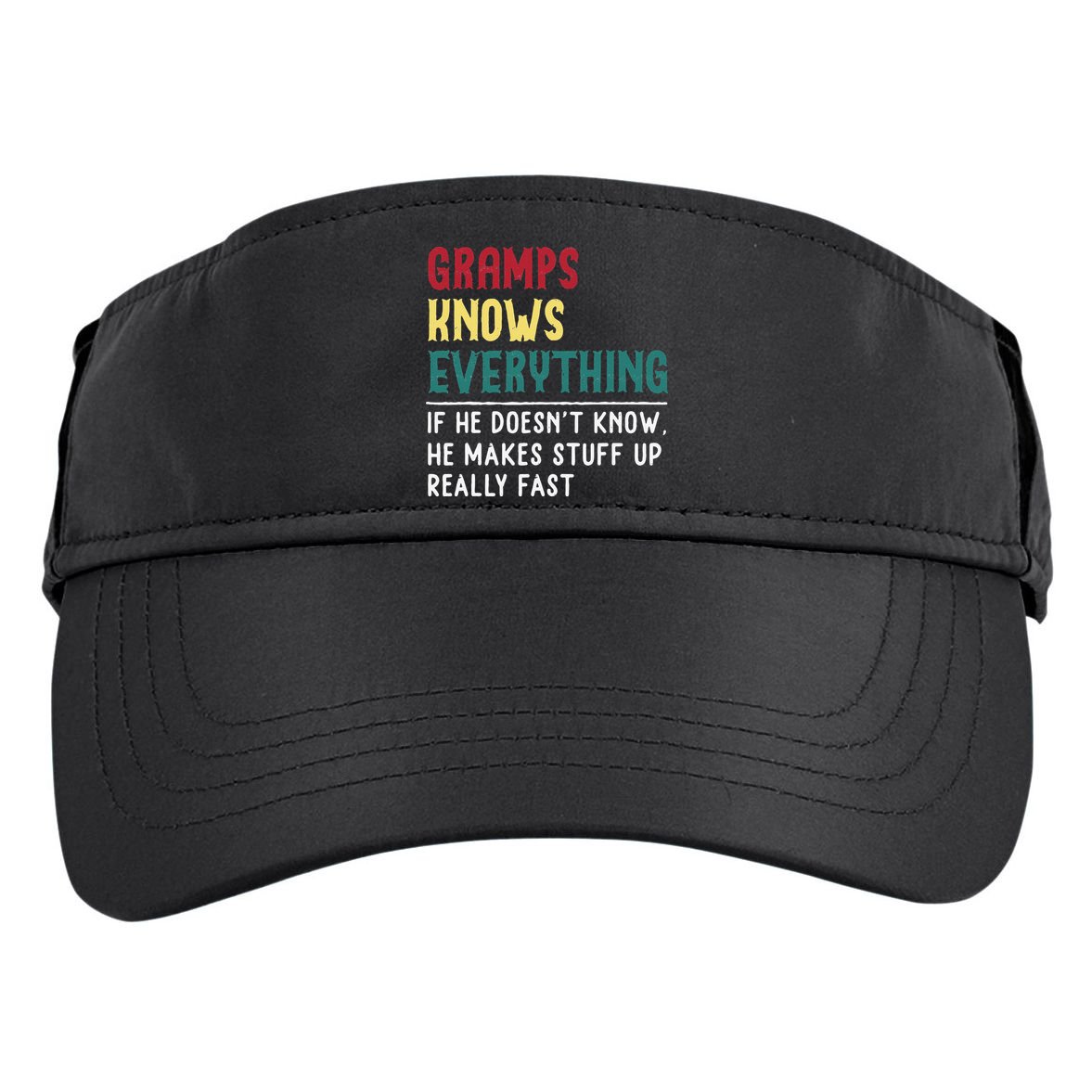 Gramps Know Everything Fathers Day For Funny Grandpa Gramps Adult Drive Performance Visor