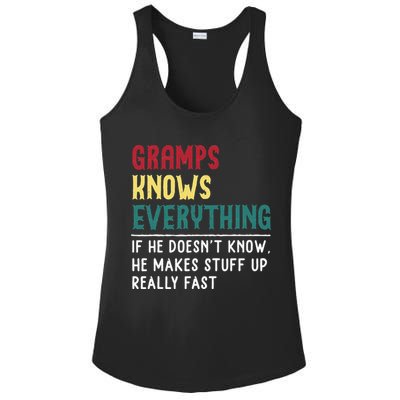 Gramps Know Everything Fathers Day For Funny Grandpa Gramps Ladies PosiCharge Competitor Racerback Tank