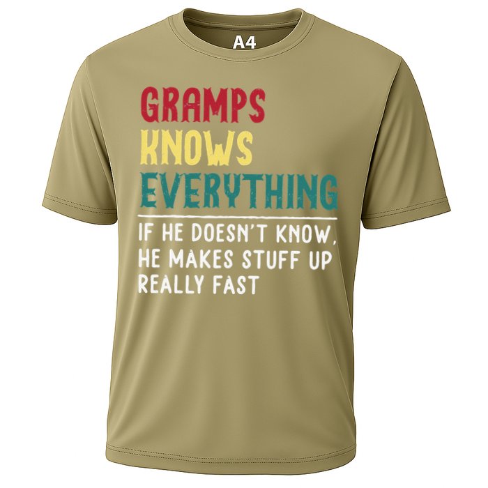 Gramps Know Everything Fathers Day For Funny Grandpa Gramps Cooling Performance Crew T-Shirt