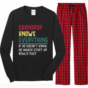 Grandpop Know Everything Fathers Day For Funny Grandpop Long Sleeve Pajama Set